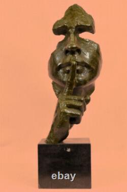 S. DALI Solide Bronze Sculpture. Abstrait Art Déco Marbre Figurine Base Fonte