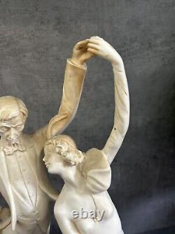 Santini Art Déco Dansant Couple Sculpture par L'Arte Della Sculptura, Signé