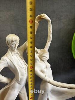 Santini Art Déco Dansant Couple Sculpture par L'Arte Della Sculptura, Signé