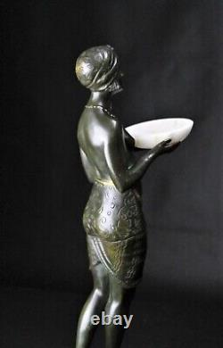 Sculpture 50 cm bronze ancien Pierre Le Faguays Odalisque Art Déco