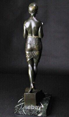 Sculpture 50 cm bronze ancien Pierre Le Faguays Odalisque Art Déco