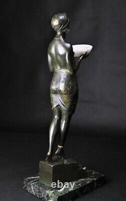 Sculpture 50 cm bronze ancien Pierre Le Faguays Odalisque Art Déco