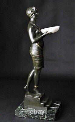 Sculpture 50 cm bronze ancien Pierre Le Faguays Odalisque Art Déco