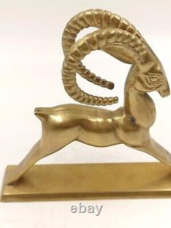 Sculpture Antilope Statuette Laiton Art Déco Années 1920 1930 Statue Gazelle