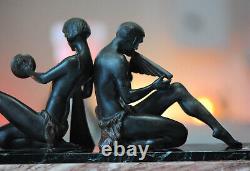 Sculpture Art Deco Couple de muciciens Thème mythologie