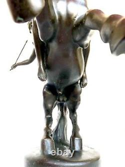 Sculpture Art Deco En Bronze Signée Anton Grath Femme Amazone Nue Sur Cheval