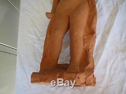 Sculpture Art-Déco en terre cuite femme nu laurent boillat 1953
