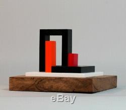 Sculpture En Bois Polychrome Abstraction Neoplasticisme Signee Numerotee (6)