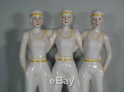 Sculpture En Porcelaine Femme Style Art Déco / Sculpture Chorus Girls Céramique