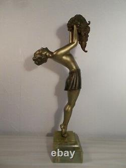 Sculpture art deco 1930 femme danseuse BALLESTE statuette woman dancer statue