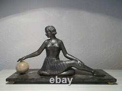 Sculpture art deco 1930 femme danseuse russe statuette en regule dancer woman