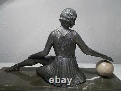Sculpture art deco 1930 femme danseuse russe statuette en regule dancer woman