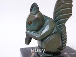 Sculpture art déco régule Hippolyte Moreau serre livre écureuil Max le Verrier