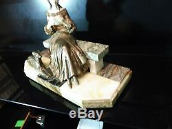 Sculpture art deco regule marbre onyx imitation chryselephantine (galalithe)