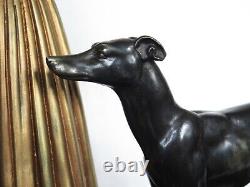 Sculpture art déco signée DH. CHIPARUS femme chiens marguerite