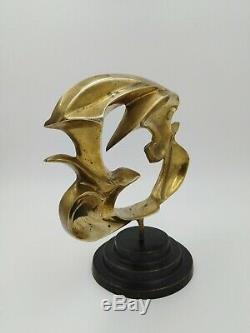 Sculpture bronze modernisme allégorique oiseaux Braque dans le goût de art-déco
