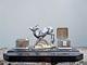 Sculpture Chamois Encrier Bureau Metal Chrome D'epoque Art Deco