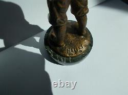 Sculpture chryselephantine en bronze BAILLY statuette enfant garçon art deco
