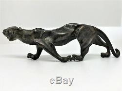 Sculpture cubiste en bronze Panthère/Pumas, Art-Déco. (lion, guépard, tigre.)
