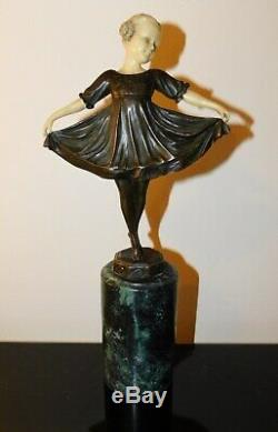 Sculpture de ballerine, d'apres Ferdinant Preiss, Style Art déco, Bronze