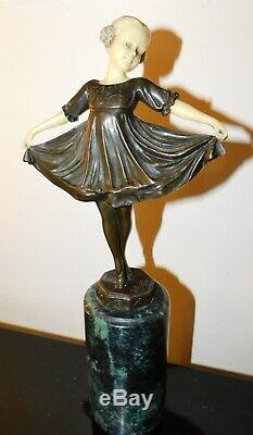 Sculpture de ballerine, d'apres Ferdinant Preiss, Style Art déco, Bronze