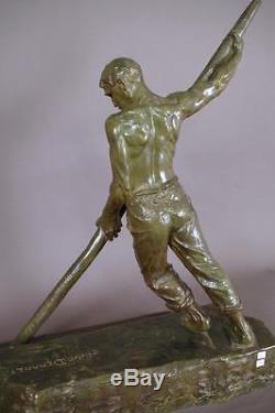 Sculpture en bronze 1930 Art-déco signée Victor Demanet