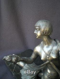 Sculpture femme nue art deco 1930 LIMOUSIN antique statue nude figurine woman