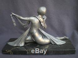 Sculpture femme nue art deco 1930 LIMOUSIN antique statue nude figurine woman