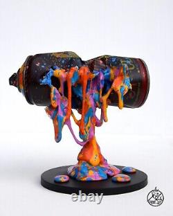 Sculpture graffiti, street art, bombe de peinture coulures clash colors déco