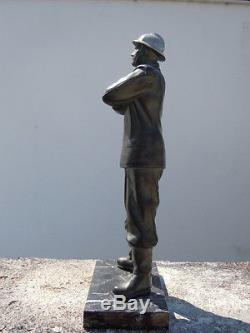 Sculpture statue sapeur pompier d'époque Art Déco