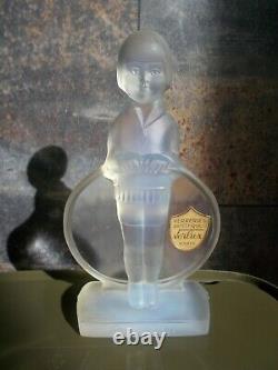 Sculpture statuette enfant en verre époque art deco 1930 REA Verlux Paris statue