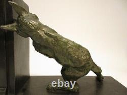 Serre Livres Art Deco Emile Carlier Sculpture Animaliere Chevres (roman) Bookend