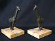 Serre Livres Girafes En Bronze Art Deco Signe Manin Sculpture