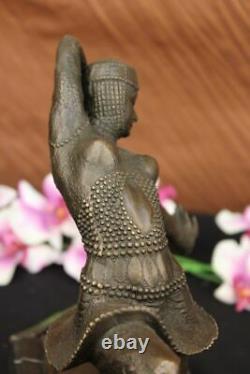 Signé Chiparus Élégant Dancer En Véritable Bronze Art Déco Sculpture Figurine