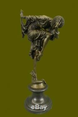 Signée Bronze Style Art Nouveau Deco Chiparus Statue Figurine Sculpture Solde