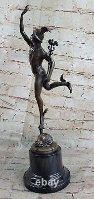 Signée Giambologna Flying Bronze Marbre Sculpture Statue Art Déco Figurine