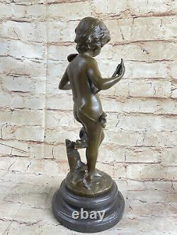 Signée Moreau Violon Lecteur Art Déco Statue Bronze Figurine Sculpture Figurine