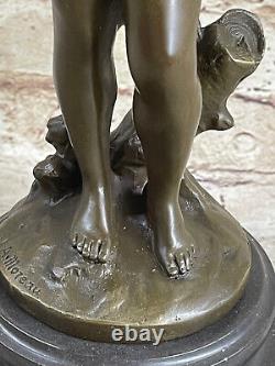 Signée Moreau Violon Lecteur Art Déco Statue Bronze Figurine Sculpture Figurine