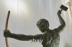 Statue HERVOR fonte d'art patine bronze ART DÉCO FORGERON sculpture