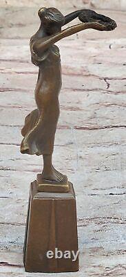 Statue Sculpture Art Déco Style Bronze Signée Xmass Cadeau 4 Votre Love Ouvre
