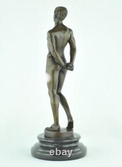 Statue Sculpture Athlete Sexy Style Art Deco Style Art Nouveau Bronze massif Sig