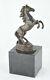 Statue Sculpture Cheval Animalier Style Art Deco Bronze Massif Signe
