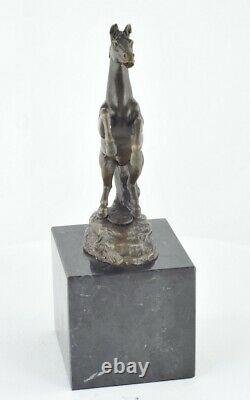 Statue Sculpture Cheval Animalier Style Art Deco Bronze massif Signe