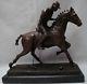 Statue Sculpture Cheval Polo Sport Style Art Deco Bronze Massif Signe
