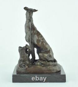 Statue Sculpture Chien Chasse Animalier Style Art Deco Style Art Nouveau Bronze