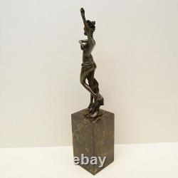 Statue Sculpture Danseuse Nue Sexy Pin-up Style Art Deco Style Art Nouveau Bronz