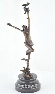 Statue Sculpture Danseuse Nue Sexy Style Art Deco Style Art Nouveau Bronze massi