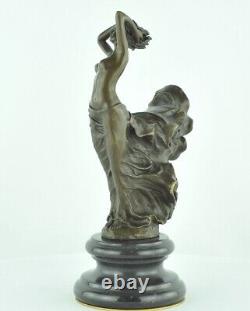 Statue Sculpture Danseuse Nue Sexy Style Art Deco Style Art Nouveau Bronze massi