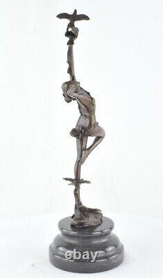 Statue Sculpture Danseuse Nue Sexy Style Art Deco Style Art Nouveau Bronze massi