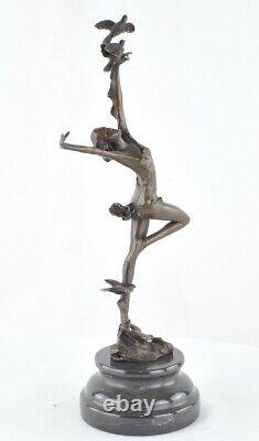 Statue Sculpture Danseuse Nue Sexy Style Art Deco Style Art Nouveau Bronze massi